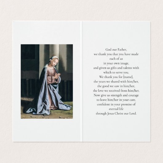 ピンクフローラ写真記念葬儀祈りの言葉カード 名刺 (内部フラット)