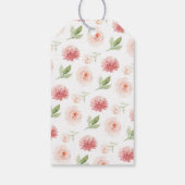 ピンクフローラ冬の赤ちゃんシャワーありがとう ギフトタグ (裏面)