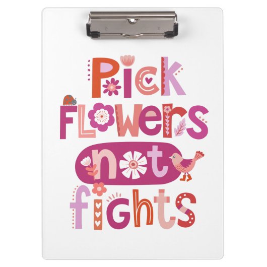 ピンクフローラ前向き引用文 クリップボード (正面)