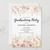 ピンクフローラ卒業パーティー招待状 招待状 (正面)