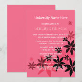 ピンクフローラ卒業式（招集） 招待状 (正面/裏面)