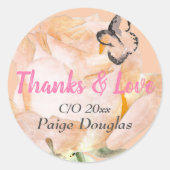 ピンクフローラ卒業 ラウンドシール (正面)