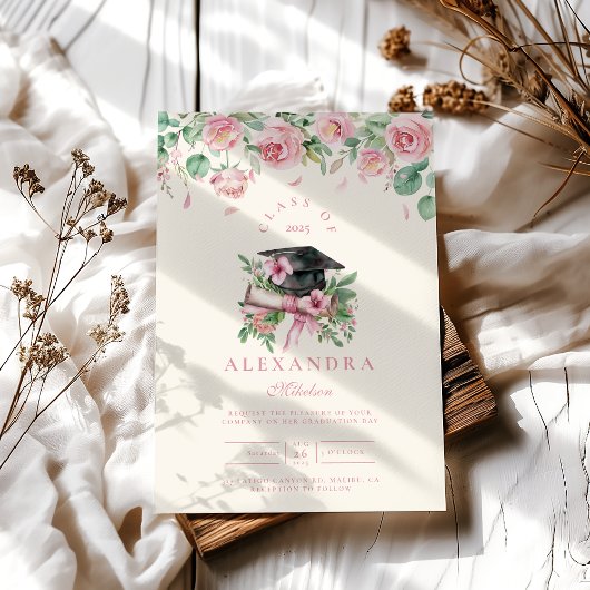 ピンクフローラ卒業 招待状