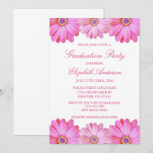 ピンクフローラ卒業 招待状 (正面/裏面)