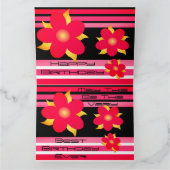 ピンクフローラ及びストライプ カード (内部)