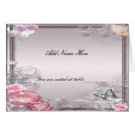 ピンクフローラ及び蝶の折り畳みテーブル座席表