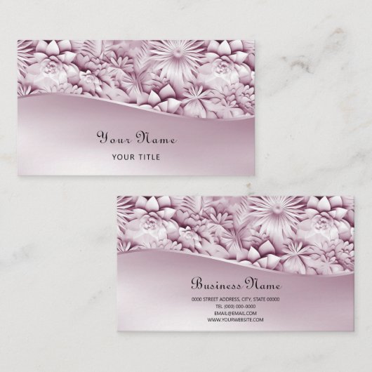 ピンクフローラ名刺 名刺 (正面/裏面)
