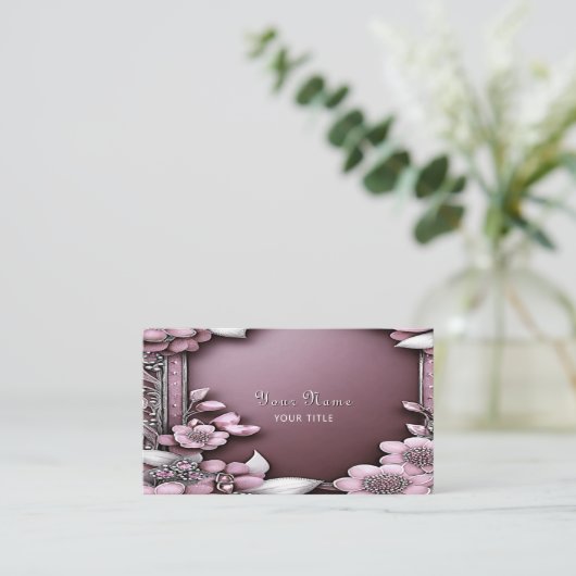 ピンクフローラ名刺 名刺 (スタンド正面)