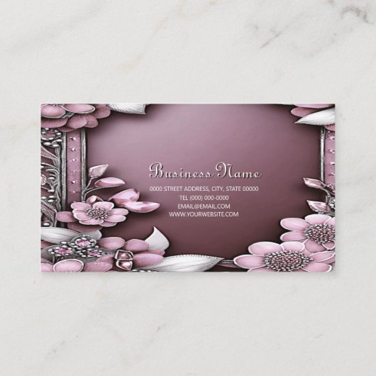 ピンクフローラ名刺 名刺 (裏面)