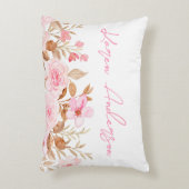 ピンクフローラ名前をカスタムする アクセントクッション (正面(垂直))