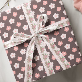 ピンクフローラ名前をカスタムする サテンリボン