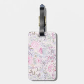 ピンクフローラ多肉性イラストレーション夏パターン ラゲッジタグ (裏面縦)