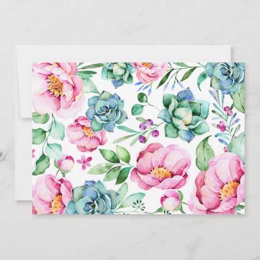 ピンクフローラ多肉花花束生誕発表 案内状 (裏面)