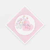 ピンクフローラ女の子の赤ちゃんシャワー スタンダードランチョンナプキン (角)