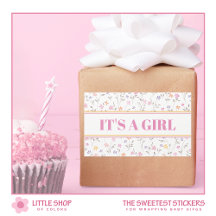 ピンクフローラ女の子の赤ちゃんシャワー