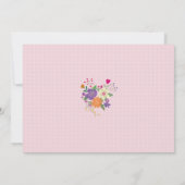 ピンクフローラ女の子/ツインズベビーシャワー招待状 招待状 (裏面)