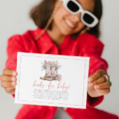 ピンクフローラ女性のカーボーイブーツ緑の本ベビー 招待状