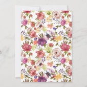 ピンクフローラ子鹿ガールベビーシャワー 招待状 (裏面)