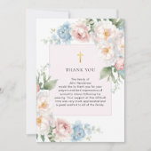 ピンクフローラ宗教葬儀サンキューカード 招待状 (正面)