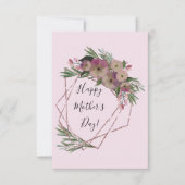 ピンクフローラ幾何学母の日 カード (正面)