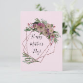 ピンクフローラ幾何学母の日 カード (スタンド正面)