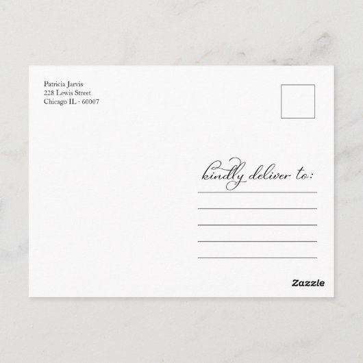 ピンクフローラ幾何学的ブライダルシャワーありがとう ポストカード (裏面)