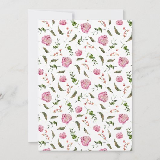 ピンクフローラ庭園の結婚式 招待状 (裏面)