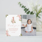 ピンクフローラ恋しく思小1歳 サンキューカード (スタンド正面)