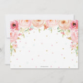 ピンクフローラ恋しく思1歳の誕生日写真 招待状 (裏面)