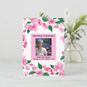 ピンクフローラ悔やみや弔慰サンキューカード 招待状 (スタンド正面)