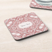 ピンクフローラ懸命プラスチックコースター コースター (左側)