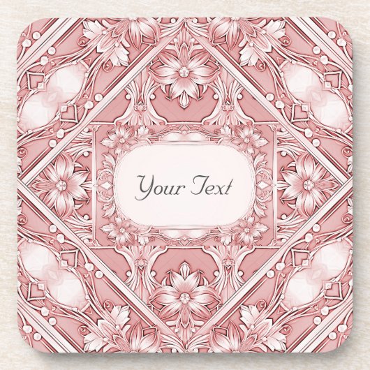 ピンクフローラ懸命プラスチックコースター コースター (正面)