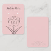 ピンクフローラ手作りイヤリングディスプレイカード コーリングカード (正面/裏面)