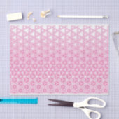 ピンクフローラ抽象デザイン 薄葉紙 (クラフト)