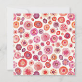 ピンクフローラ抽象芸術パターン婚約パーティ 招待状 (裏面)