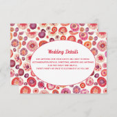 ピンクフローラ抽象芸術パター結婚ンの詳細 エンクロージャーカード (正面/裏面)