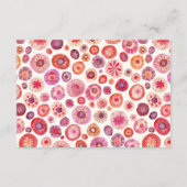 ピンクフローラ抽象芸術パター結婚ンの詳細 エンクロージャーカード (裏面)