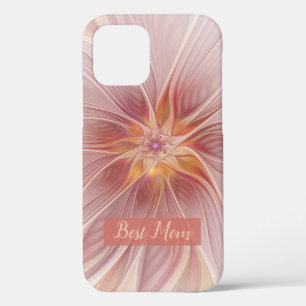ピンクフローラ抽象芸術フラクタルアートフラワー最高のマム iPhone 12ケース