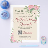 ピンクフローラ教会マザーズデイブランチ チラシ (シングル)