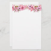 ピンクフローラ文房具紙 便箋 (正面/裏面)