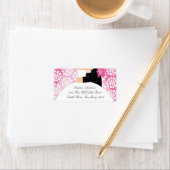 ピンクフローラ新郎新婦差出人住所ラベル ラベル (インサイチュ)