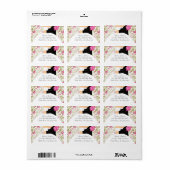 ピンクフローラ新郎新婦差出人住所ラベル ラベル (フルシート)