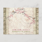 ピンクフローラ日本さくらんぼ花春の結婚式 ポストカード (正面)