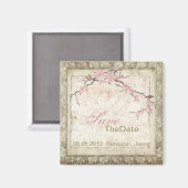 ピンクフローラ日本さくらんぼ花春の結婚式 マグネット (正面/裏面)