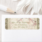 ピンクフローラ日本さくらんぼ花春の結婚式 ラベル (インサイチュ)