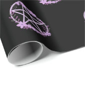 ピンクフローラ星形五角形チーキーウィッチ®ギフトラップ ラッピングペーパー (ロールコーナー)