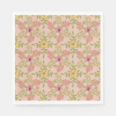 ピンクフローラ春の花かわいらし誕生日パーティー スタンダードランチョンナプキン (正面)