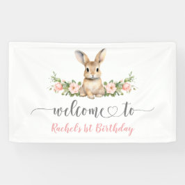 ピンクフローラ春バニー1stバースデーウェルカム 横断幕