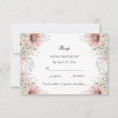 ピンクフローラ春パステルワイルドフラワーズ 出欠カード (正面)
