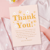 ピンクフローラ春ベビーガールシャワー サンキューカード